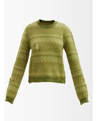 Maison Margiela Wool Fair Isle Sweater in Green | Lyst