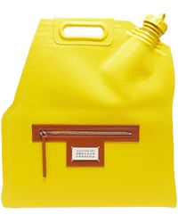 Maison Margiela Bottle-cap Coated Leather-trimmed Pouch - Yellow