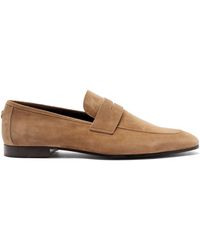 Bougeotte Suede Penny Loafers - Natural