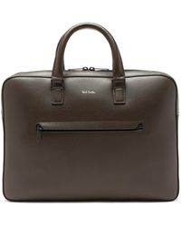 Paul Smith Straw-grained Leather Briefcase - Brown