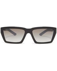 Prada Rectangular Acetate Sunglasses - Black