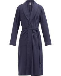 Hanro Night & Day Cotton-jersey Robe - Blue