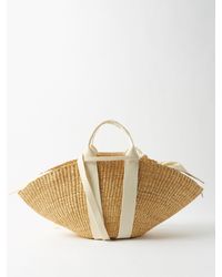 Muuñ Sophie Canvas-trim Basket Bag - White