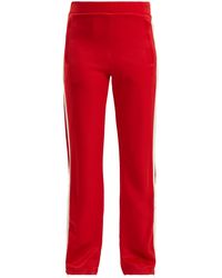 Moncler Pantalon de jogging en jersey à bandes latérales - Rouge