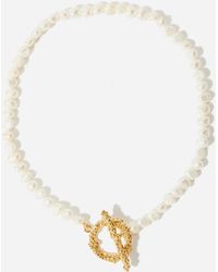 By Alona - Naia Pearl & 18kt Gold-plated Necklace - Lyst