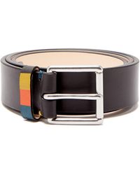 Paul Smith Ceinture en cuir Artist Stripe - Noir