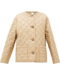Burberry Bardsey Quilted Logo-jacquard Twill Jacket - Natural