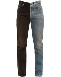Balenciaga V Waist Two Tone Straight Leg Jeans - Blue