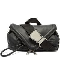 Bottega Veneta Triangle-flap Leather Belt Bag - Black