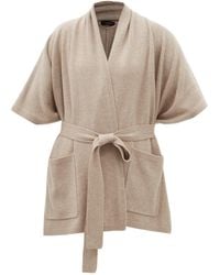 JOSEPH Belted Cashmere Poncho - Natural