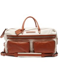 Brunello Cucinelli Leather-trimmed Canvas Holdall - Multicolor