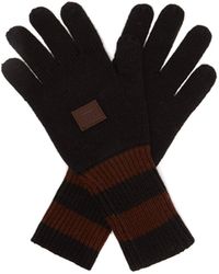 Acne Studios Kenny Face-patch Striped Wool-blend Gloves - Black
