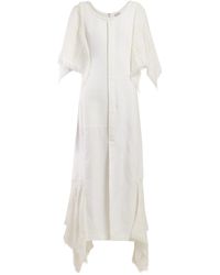 Loewe Handkerchief-sleeve Cotton Midi Dress - White