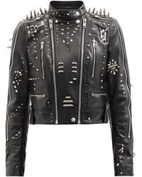 Givenchy Studded Cropped Leather Jacket - Black
