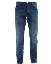 STEFAN COOKE Panelled Straight-leg Jeans - Blue