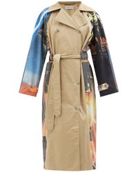 Rave Review - Rue Sci-fi Print Cotton-twill Trench Coat - Lyst