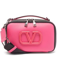 Valentino Garavani V-logo Leather Cross-body Bag - Pink