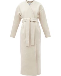 Harris Wharf London Manteau en laine pressé ceinturé - Neutre