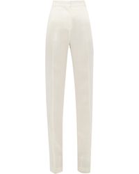 Jacquemus Charles Tailored Canvas Bootcut Trousers - White