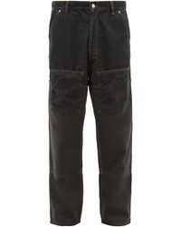 Jacquemus Corduroy-panelled Straight-leg Jeans - Gray