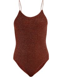 Oséree Lumière Metallic Swimsuit - Brown