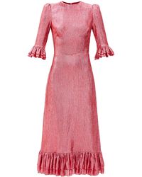 The Vampire's Wife The Falconetti Ruffled Metallic Silk-blend Dress - Pink