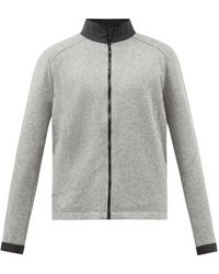 Sease Maestrale High-neck Zipped Wool Sweatshirt - Grey