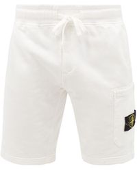Stone Island Mid-rise Cotton Shorts - White