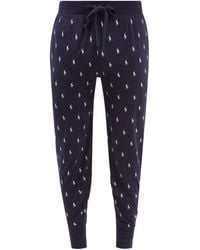 Polo Ralph Lauren Logo-print Cotton-jersey Pyjama Pants - Blue