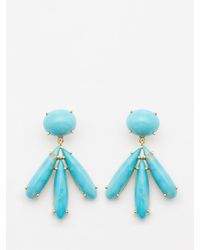 Irene Neuwirth Kingman Turquoise & 18kt Gold Earrings - Blue