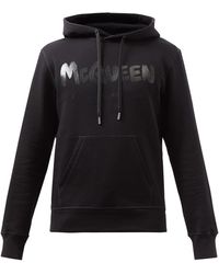 Alexander McQueen Logo-print Cotton-jersey Hooded Sweatshirt - Black