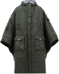 Ganni Quilted Hooded Recycled-shell Coat - Green
