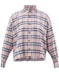 Étoile Isabel Marant Chemise en coton à carreaux et volants Ilaria - Violet