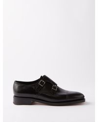 William double monk loafers John Lobb pour homme en coloris Noir Homme Chaussures Chaussures à enfiler Chaussures à boucles 