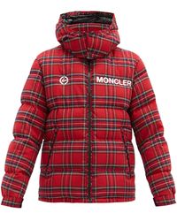 7 MONCLER FRAGMENT Mayak Oversized Tartan-flannel Quilted Down Jacket - Red