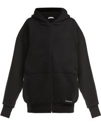 Balenciaga Sweat-shirt oversize en coton à capuche - Noir