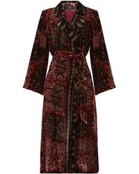 Etro Dole Double-breasted Floral-velvet Coat - Multicolour