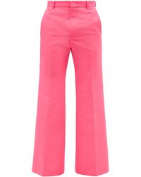 Walter Van Beirendonck Tailored Gabardine Flared-leg Trousers - Pink