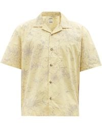 Tom Wood Danubius Botanic-print Organic-cotton Poplin Shirt - Yellow