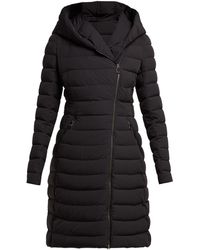 Moncler Barge Asymmetric-zip Quilted Down-filled Coat - Black