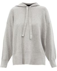 PROENZA SCHOULER WHITE LABEL Oversized Cotton-blend Knit Hooded Sweatshirt - Grey