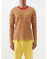 adidas Striped Cotton-blend Long-sleeved T-shirt - Yellow