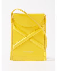 Alexander McQueen The Curve Leather Cross-body Phone Case - Yellow