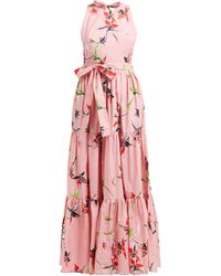 LaDoubleJ Pellicano American-print Cotton-poplin Maxi Dress - Pink