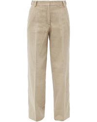 Officine Generale Sally Garment-dyed Cotton-corduroy Pants - Natural