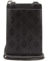 Marcelo Burlon Logo-print Leather Neck Pouch - Black