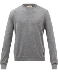 Gucci GG-embroidered Cashmere Sweater - Grey