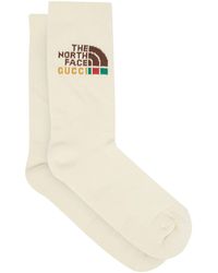 Gucci X The North Face Logo-jacquard Cotton-blend Socks - White