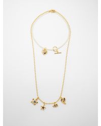 Timeless Pearly - Set Of Two 24kt Gold-plated Charm Necklaces - Lyst