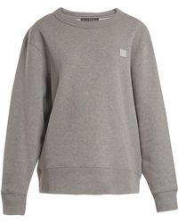 Acne Studios Fairview Face Cotton-jersey Sweatshirt - Gray